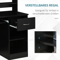 HOMCOM computertafel kantoortafel speeltafel PC-tafel met schuiflade E1-spaanplaat zwart 104 x 48 x 95,5 cm(m-5)