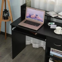 HOMCOM computertafel kantoortafel speeltafel PC-tafel met schuiflade E1-spaanplaat zwart 104 x 48 x 95,5 cm(m-8)