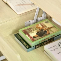 HOMCOM Modern Computer Desk with Lift Top for Home Office, Writing Desk with Drawer and Open Compartment, Natural(m-9)