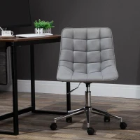Vinsetto bureaustoel draaistoel bureaustoel in hoogte verstelbaar 360° draaibaar microfiber schuim lichtgrijs 60x 60x90 cm(m-2)