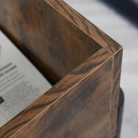 HOMCOM salontafel bijzettafel koffietafel tafelblad woonkamer tafel open behuizing opbergvak stijlvol spaanplaat metaal bruin + zwart 118x60x47cm(m-7)