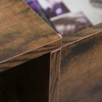 HOMCOM salontafel bijzettafel koffietafel tafelblad woonkamer tafel open behuizing opbergvak stijlvol spaanplaat metaal bruin + zwart 118x60x47cm(m-8)