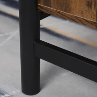 HOMCOM salontafel bijzettafel koffietafel tafelblad woonkamer tafel open behuizing opbergvak stijlvol spaanplaat metaal bruin + zwart 118x60x47cm(m-6)