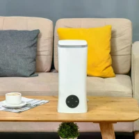 HOMCOM 2L Cool Mist Humidifier, Air Humidifier with 7-Colour Lights, 3 Mode, Auto Shut Off, 8-10 Working Hours for Home Bedroom, White(m-9)