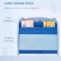 HOMCOM Kids Toy Storage Organizer Bookshelf Unit with 2-layer Storage Rack Blue(m-5)