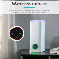 HOMCOM 2L Cool Mist Humidifier, Air Humidifier with 7-Colour Lights, 3 Mode, Auto Shut Off, 8-10 Working Hours for Home Bedroom, White(m-6)