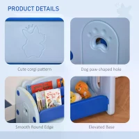 HOMCOM Kids Toy Storage Organizer Bookshelf Unit with 2-layer Storage Rack Blue(m-6)