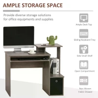 HOMCOM Particle Board Multi-Tier Computer Desk Grey(m-4)