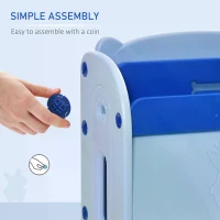 HOMCOM Kids Toy Storage Organizer Bookshelf Unit with 2-layer Storage Rack Blue(m-4)