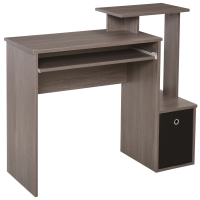 HOMCOM Particle Board Multi-Tier Computer Desk Grey