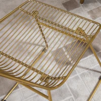 HOMCOM set van 2 eetkamerstoelen keukenstoelen met rugleuning en anti-slip poten voor woonkamer, studeerkamer en café, luxe, modern, metaal goud 46 x 56 x 80 cm(m-7)