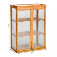 Outsunny 3-Tier Outdoor Garden Wooden Greenhouse, 76x47x110 cm(m-3)