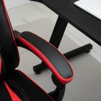 Vinsetto gaming chair bureaustoel draaistoel directiestoel met voetensteun rugleuning kussen verstelbaar kunstleer rood + zwart 65 x 64 x 114-123,5 cm(m-3)
