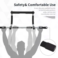 HOMCOM Pull-Up Bar for Doorway Home Fitness, Door Horizontal Bar for Indoor Gym Upper Body Workout, Black(m-4)