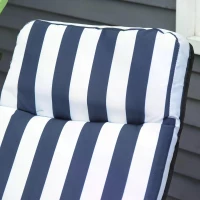 Outsunny 2Pc Folding Sun Loungers Set-Blue/White(m-8)