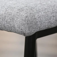 HOMCOM set van 4 keukenstoelen eetkamerstoelen bureaustoel met rugleuning gestoffeerde fauteuil kunstleer fauteuil houten poten grijs 41,5 x 54,5 x 87cm(m-6)