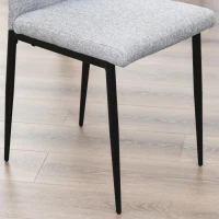 HOMCOM set van 4 keukenstoelen eetkamerstoelen bureaustoel met rugleuning gestoffeerde fauteuil kunstleer fauteuil houten poten grijs 41,5 x 54,5 x 87cm(m-8)
