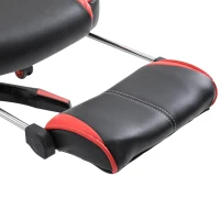 Vinsetto gaming chair bureaustoel draaistoel directiestoel met voetensteun rugleuning kussen verstelbaar kunstleer rood + zwart 65 x 64 x 114-123,5 cm(m-4)