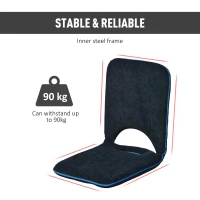 HOMCOM Folding Floor Chair, Lazy Sofa, Steel, 90°-180° Foldable, Space Saving, Blue(m-7)