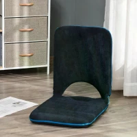 HOMCOM Folding Floor Chair, Lazy Sofa, Steel, 90°-180° Foldable, Space Saving, Blue(m-2)