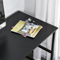 HOMCOM bureau voor werkkamer computertafel kantoortafel thuiskantoor modern design spaanplaat metaal zwart 120 x 60 x 75 cm(m-5)