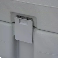 Outsunny 20L Portable Travel Mobile Toilet Outdoor Camping Handle WC with 2 Detachable Tanks & Push-button Operation, Grey(m-9)