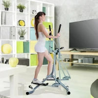 HOMCOM Air Walker Glider, Cross Trainer Fitness Machine, with LCD, for Home Gym, Grey(m-11)