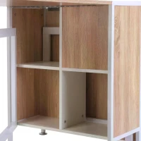 HOMCOM Foldable Drop Leaf Dining Table Folding Workstation for Small Space with Storage Shelves Cubes Oak & White(m-8)
