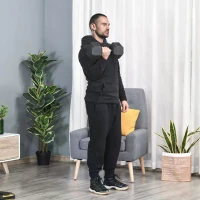 HOMCOM 20KG Single Rubber Hex Dumbbell Portable Hand Weights Dumbbell Home Gym(m-13)