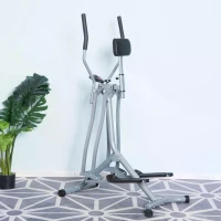 HOMCOM Air Walker Glider, Cross Trainer Fitness Machine, with LCD, for Home Gym, Grey(m-12)