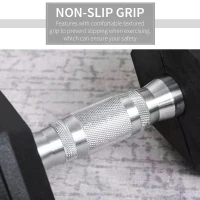 HOMCOM 17.5KG Single Rubber Hex Dumbbell Portable Hand Weights Dumbbell Home Gym(m-5)