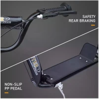 HOMCOM Bicycle Scooter, Kick Scooter for Kids, Big Wheel, 12" Tyres Height Adjustable, Steel Frame-Black(m-7)