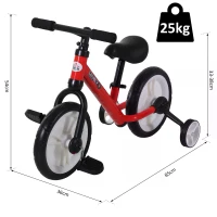 HOMCOM Kids Balance Training Bike Toy w/ Stabilizers Suitable For Child 2-5 Years(m-3)