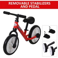 HOMCOM Kids Balance Training Bike Toy w/ Stabilizers Suitable For Child 2-5 Years(m-4)