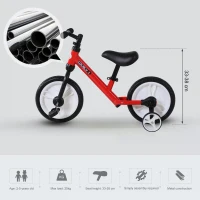 HOMCOM Kids Balance Training Bike Toy w/ Stabilizers Suitable For Child 2-5 Years(m-6)