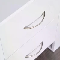 HOMCOM Bedside Table with 2 Drawers, Nightstand with Handles and Elevated Base, Side Table for Bedroom, Living Room, White(m-9)