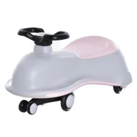 HOMCOM Toddlers Ride on Car Wiggle Car LED Flashing Wheels Dolphin Swing Car(m-7)