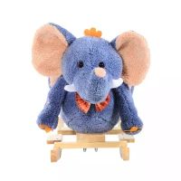 HOMCOM Elephant Rocking, with Sound, Elephant-Blue/Beige(m-9)