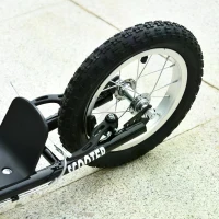 HOMCOM Bicycle Scooter, Kick Scooter for Kids, Big Wheel, Steel Height Adjustable Black/Red(m-13)