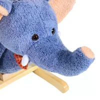 HOMCOM Elephant Rocking, with Sound, Elephant-Blue/Beige(m-8)