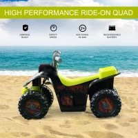 HOMCOM Childrens Electric Quad Bike W/ LED Light and Music-Black/Yellow(m-4)