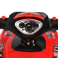 HOMCOM Kids Ride On Quads Boys Girls LED Lights Horn Music Toys Racing Car 4 Wheels Red(m-12)