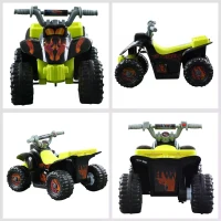 HOMCOM Childrens Electric Quad Bike W/ LED Light and Music-Black/Yellow(m-7)