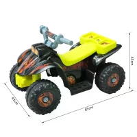 HOMCOM Childrens Electric Quad Bike W/ LED Light and Music-Black/Yellow(m-3)