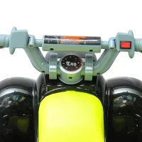 HOMCOM Childrens Electric Quad Bike W/ LED Light and Music-Black/Yellow(m-8)