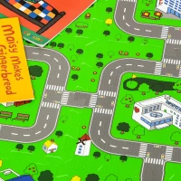 HOMCOM kinderpuzzelmat kinderspeeltapijt speeltapijt 36 stuks met 24 zijstrepen en antislip voorkant ziekenhuis winkelcentrum thema waterafstotend EVA veelkleurig 31,5 x 31,5 cm(m-5)