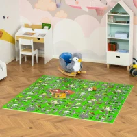 HOMCOM kinderpuzzelmat kinderspeeltapijt speeltapijt 36 stuks met 24 zijstrepen en antislip voorkant ziekenhuis winkelcentrum thema waterafstotend EVA veelkleurig 31,5 x 31,5 cm(m-2)