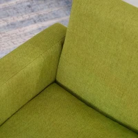 HOMCOM Childrens Armchair, Toddlercouch, Wood Frame, Linen Armchair - Green(m-7)