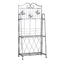 Outsunny 3-Tier Metal Folding Plant Stand Display Rack Bookshelf Unit Outdoor