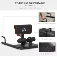 HOMCOM Squat Machine with Push Up Stand, Padded Hip Thrust Bench with Adjustable Cushion for Home Gym Work Out, Black(m-5)